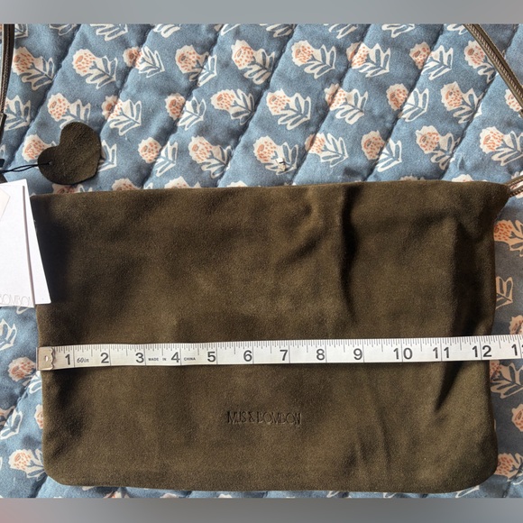 NWT Mus & BomBon Garbanza Green Suede Bag Slouchy Convertible Shoulder Bag - Picture 5 of 7